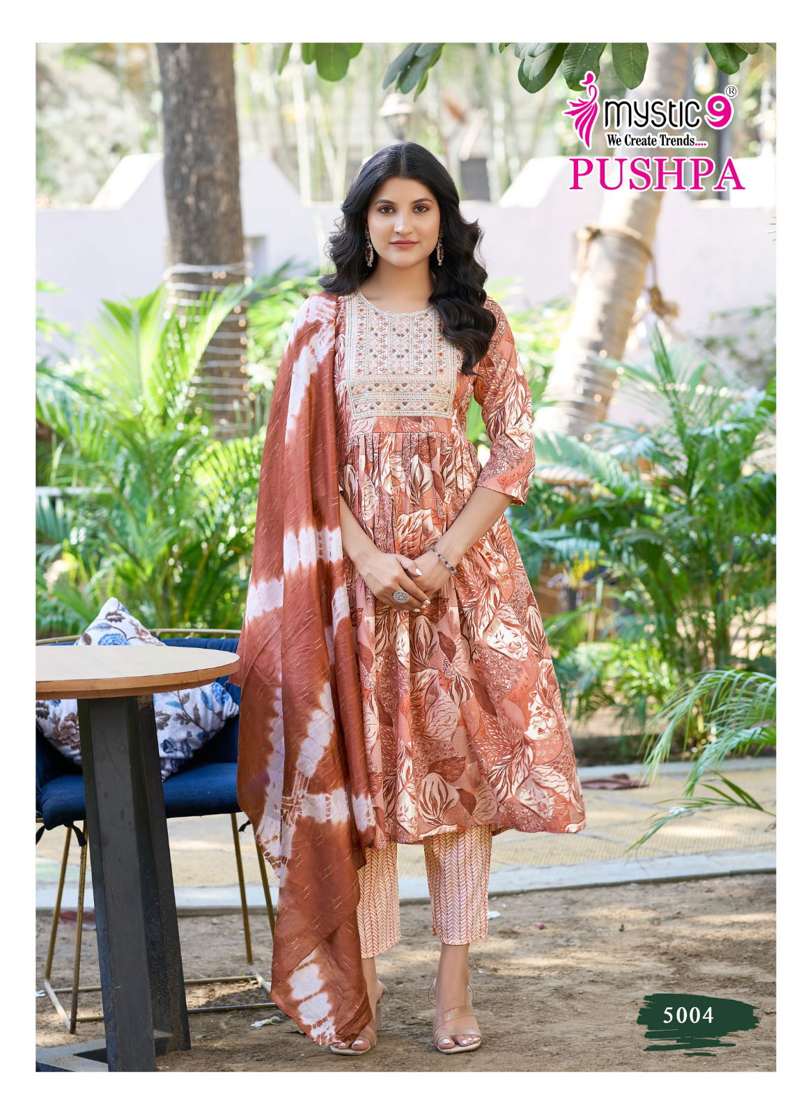 Pushpa Vol 5 by Mystic 9 Rayon Kurti Bottom With Dupatta Wholesalers In Delhi
